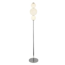 Sierra 3 Bulb Floor Lamp In Chrome With Opal Glass Shades