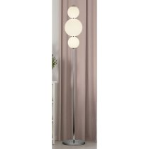 Sierra 3 Bulb Floor Lamp In Chrome With Opal Glass Shades