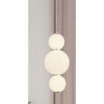 Sierra 2 Pendant Light In Chrome With Opal Glass Shades