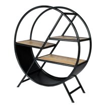 Clio Round Open Metal Bookcase In Black