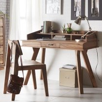 Spica Wooden Study Desk In Natural Sheesham