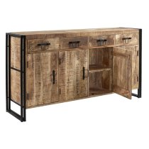 Clio Wooden Sideboard In Oak With 4 Doors And 4 Drawers