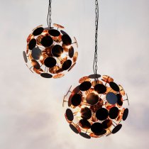 Discus Wall Hung 4 Pendant Light In Black And Gold