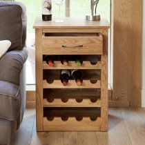 Fornatic Wooden Wine Rack Lamp Table In Mobel Oak