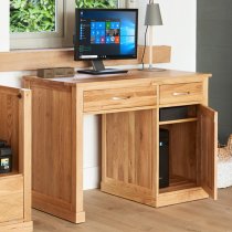 Fornatic Single Pedestal Wooden Computer Desk In Mobel Oak