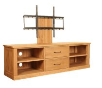 Fornatic Wooden TV Stand In Mobel Oak With 2 Drawers 2 Shelves