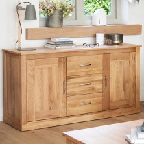 Fornatic Wooden Sideboard In Mobel Oak With 2 Doors 3 Drawers