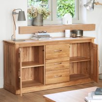 Fornatic Wooden Sideboard In Mobel Oak With 2 Doors 3 Drawers