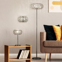 Marylin 3 Bulb Floor Lamp In Chrome With Crystal Glass