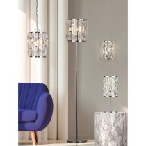 Bijou Wall Hung 1 Pendant Light In Chrome With Crystal Glass