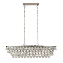 Michelle 5 Pendant Light In Chrome With Rain Drop Glass Balls