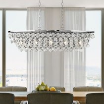 Michelle 5 Pendant Light In Chrome With Rain Drop Glass Balls