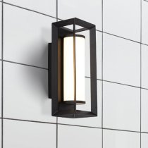 Chaplin LED Large Rectangular Wall Light In Matt Black