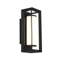 Chaplin LED Large Rectangular Wall Light In Matt Black