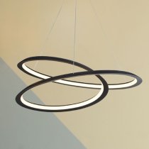 Float LED Leaf Pendant Light In Sand Black