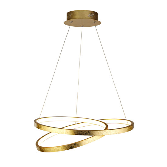 Float LED Leaf Pendant Light In Gold