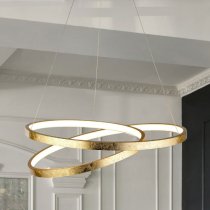 Float LED Leaf Pendant Light In Gold