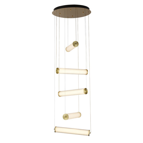 Clamp LED 5 Pendant Light In Gold