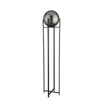 Amsterdam Floor Lamp In Black With 4 Leg Base And Smoked Glass