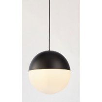 Ender Wall Hung 1 Pendant Light In Matt Black With Opal Glass