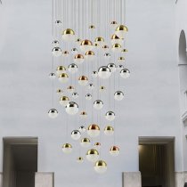 Planets Wall Hung 55 Multi Drop Balls Pendant Light In Chrome