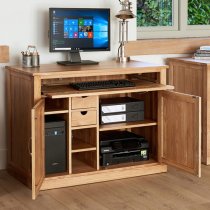 Fornatic Wooden Computer Desk In Mobel Oak With 2 Doors