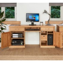 Fornatic Computer Desk In Mobel Oak With 2 Doors And 3 Drawers