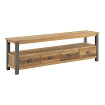 Nebura Wooden TV Stand In Reclaimed Wood With 4 Drawers