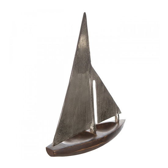 Classic Medium Wooden Sailing Boat Hull In Brown