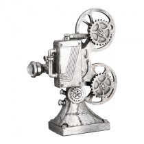 Steampunk Camera Poly Sculpture In Antique Silver