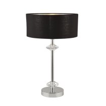 Orleans Chrome Table Lamp With Black Shade And Silver Inner