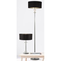 Orleans Chrome Table Lamp With Black Shade And Silver Inner