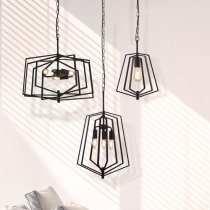 Slinky Metal Adjustable 3 Pendant Light In Matt Black