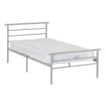 Osaka Metal Single Bed In Silver