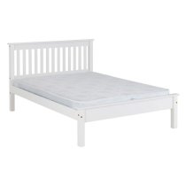 Merlin Wooden Low Foot End King Size Bed In White