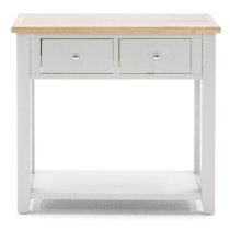 Freda Wooden Console Table With 2 Drawers In Grey And Oak