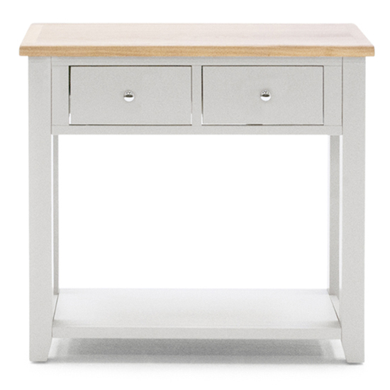 Freda Wooden Console Table With 2 Drawers In Grey And Oak