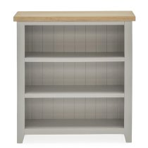 Freda Low Wooden Bookcase With 2 Shelves In Grey And Oak