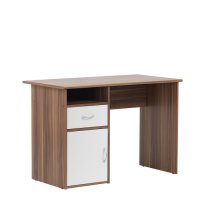 Cabrini Computer Work Station In Walnut And White With 1 Door