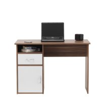 Cabrini Computer Work Station In Walnut And White With 1 Door