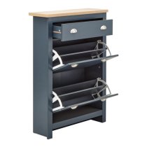 Loftus Shoe Storage Cabinet In Slate Blue And Oak