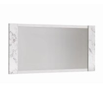 Attoria Bedroom Mirror In White Marble Effect Wooden Frame