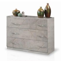 Mayon Wooden Chest Of Drawers In Grey Marble Effect