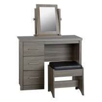 Laggan Wooden 3Pc Dressing Table Set In Light Oak Effect Veneer