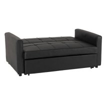 Annecy Faux Leather Sofa Bed In Black