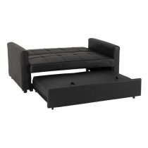 Annecy Faux Leather Sofa Bed In Black