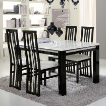 Regal Dining Chair In Black And White With Cromo Details