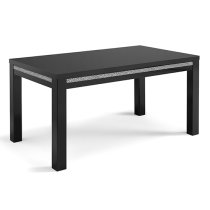 Regal Cromo Details Black Gloss Dining Table With 6 Chairs