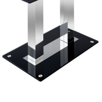 Jet Small Black Glass Dining Table With Chrome Supports