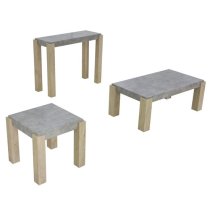 Crete Light Concrete Top End Table With Sonoma Oak Legs